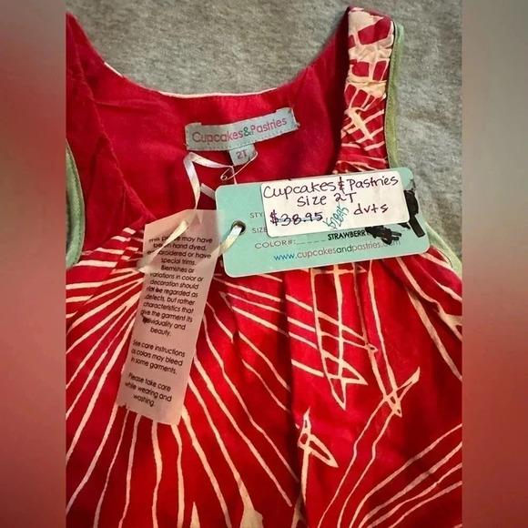 NWT Cupcakes and Pastries kids strawberry bubble dress size 2T - Picture 4 of 4